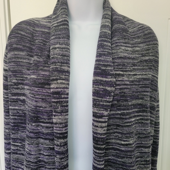 Wilfred Aritzia Flaubert Open  Cardigan Silk Casmere Blend Purple Black Marl S - Picture 3 of 11